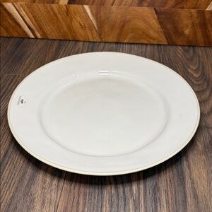 Costa Nova White and Tan Dinner Plate